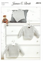 Knitting Pattern - James C Brett JB516 - Baby DK - Sweaters & Slipover